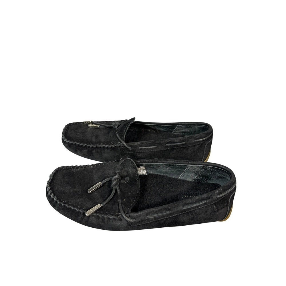 UGG Australia Black Suede Slip On Moccasin Loafer Shoes‎ Womens 8.5